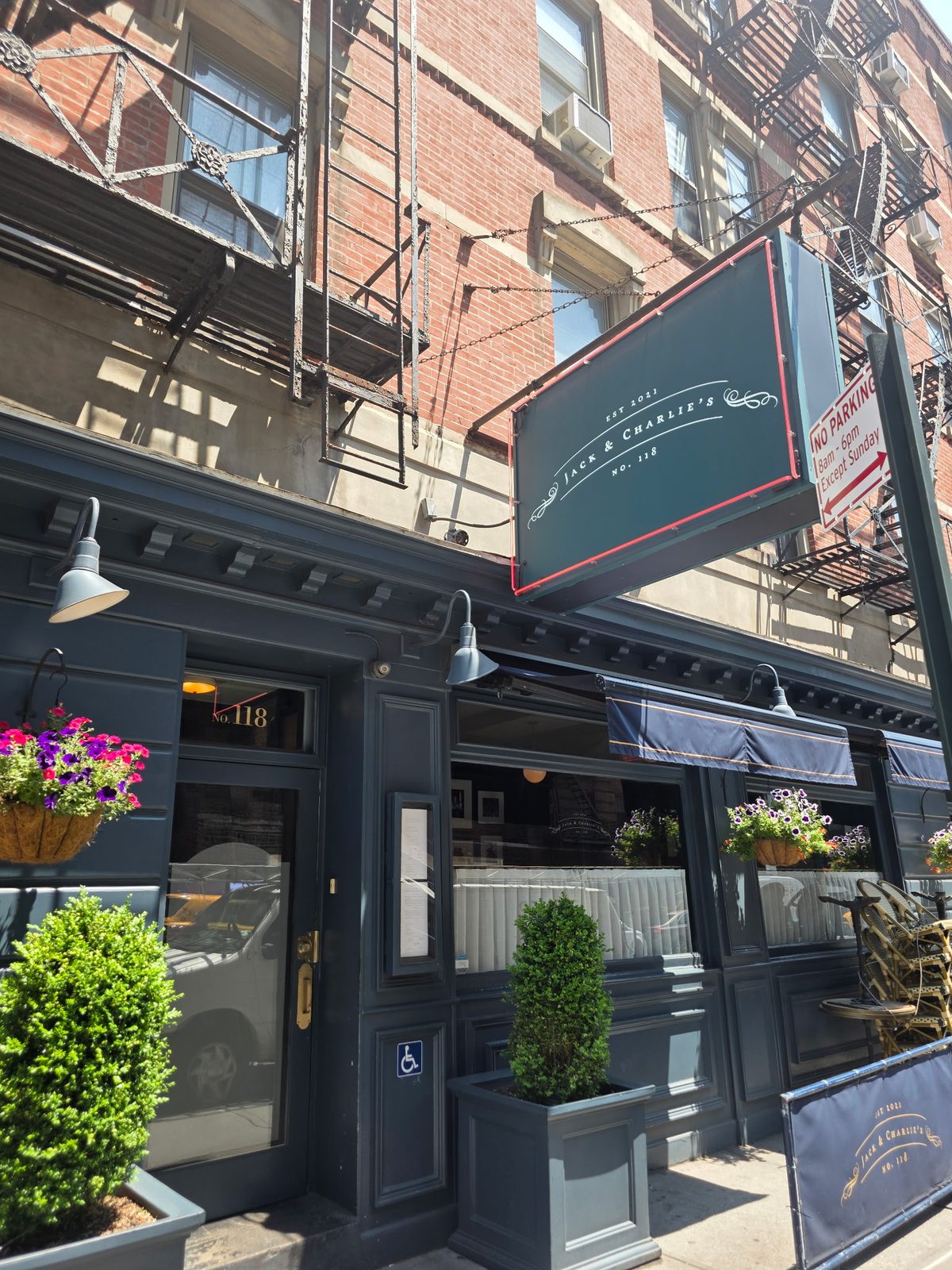 Jack & Charlie's blade sign and storefront, NYC